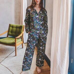 NWT PRINT FRESH Unicorn's Garden Long PJ Set in Indigo